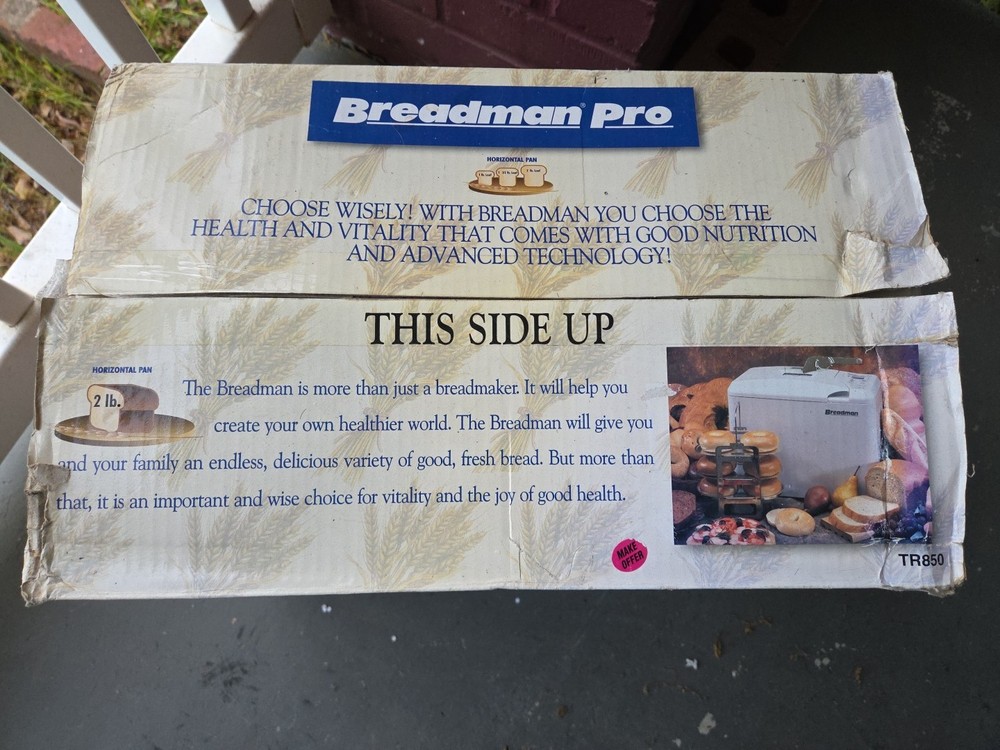 Breadman Pro TR -850 Automatic Bread Maker 2LB Capacity