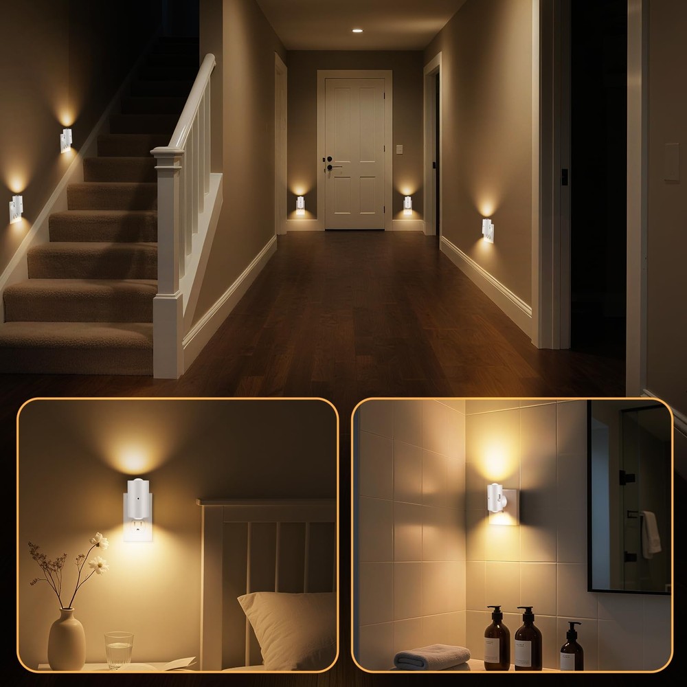 Dimmable Night Lights Plug into Wall, Rotatable Plug-in LED Night Light, Dusk...