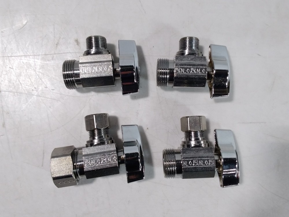 BrassCraft 1/4 Turn Angle Stop Valve Chrome Compression Sweat Qty. 4