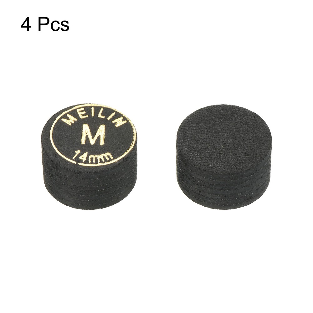 14mm Billiard Stick Tips, 4pcs Medium Multiple Layer Billiard Accessories, Black