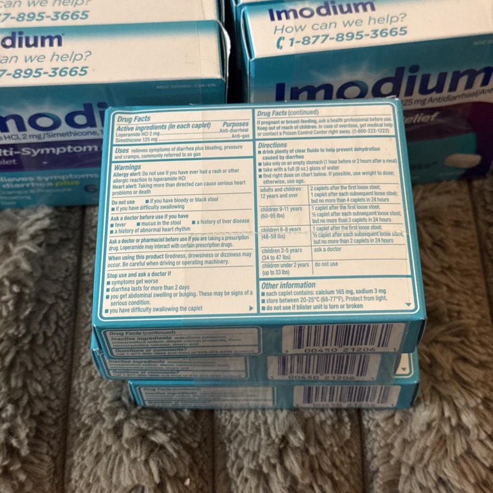 Imodium 2mg Multi-Symptom Relief Caplets - “144” Count Total - 02/27