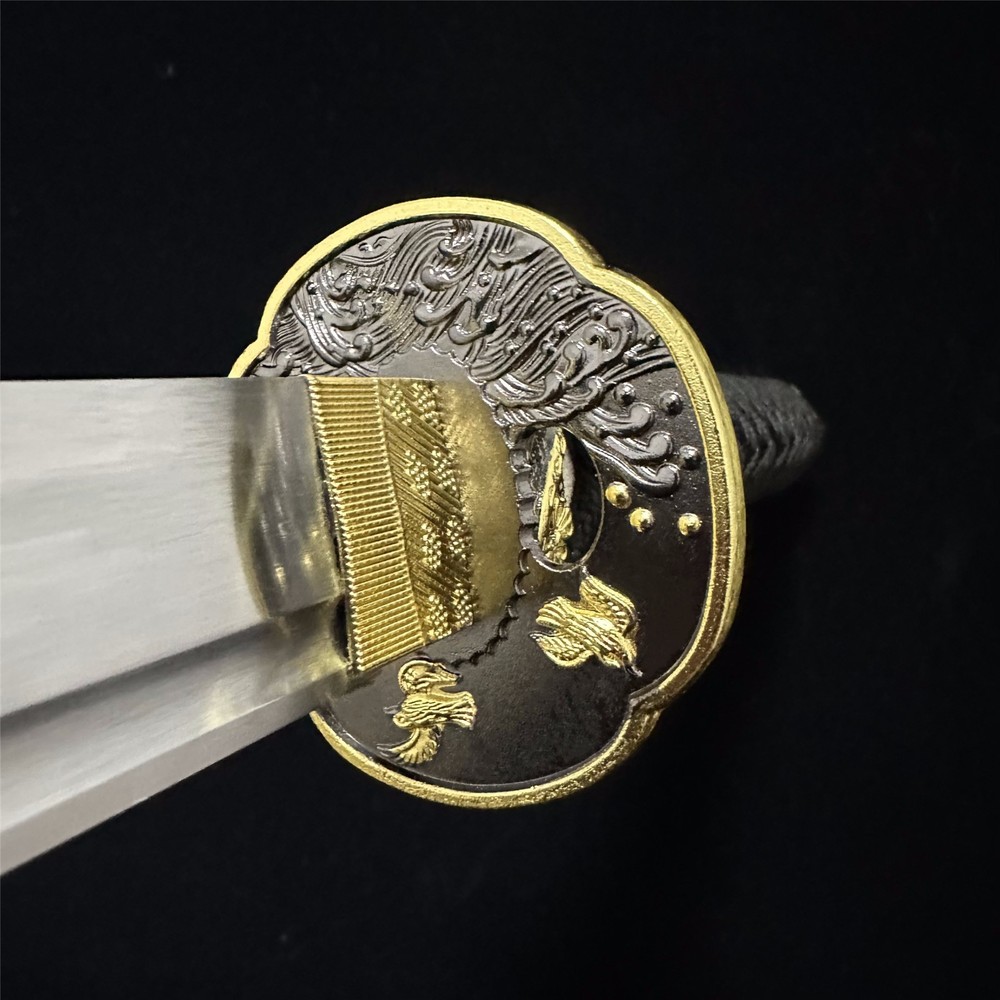 Black and Gold Samurai Katana Sword Unsharpened