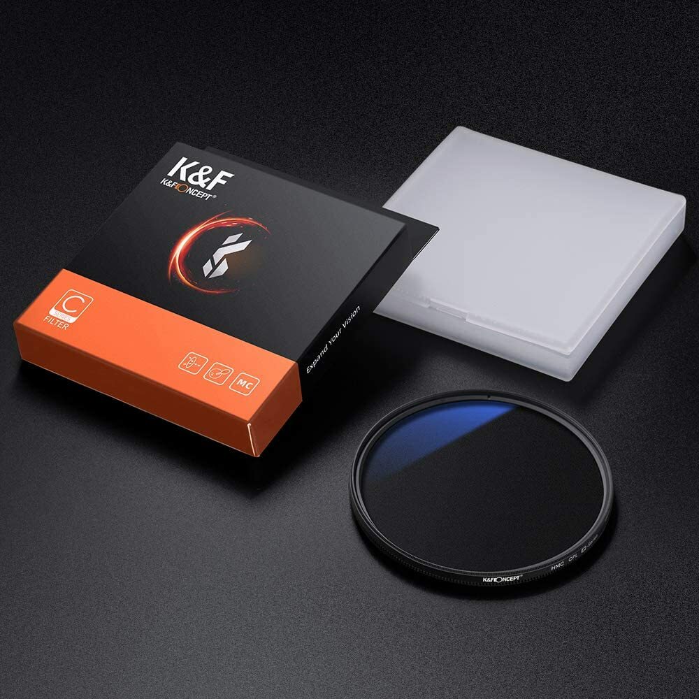 K&F Concept 72mm Circular Polarizer Filter Multi Coated CPL Camera Lens Filter