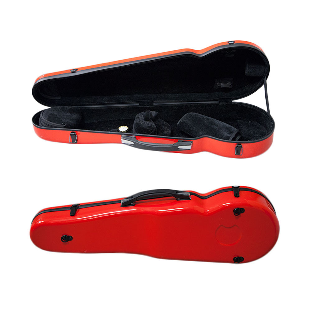 PAITITI Triangular Shaped Full Size Super Light Red Fiber Glass Violin Case