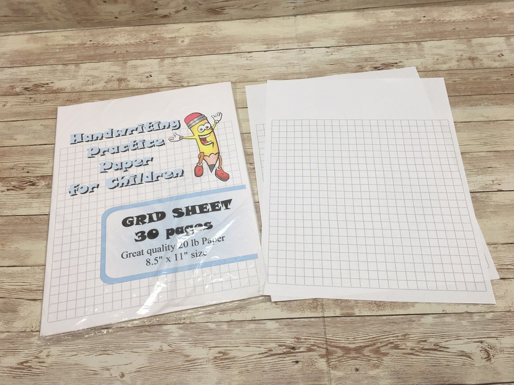 Grid Sheets- Handwriting Practice Paper For Children - 30 Sheets