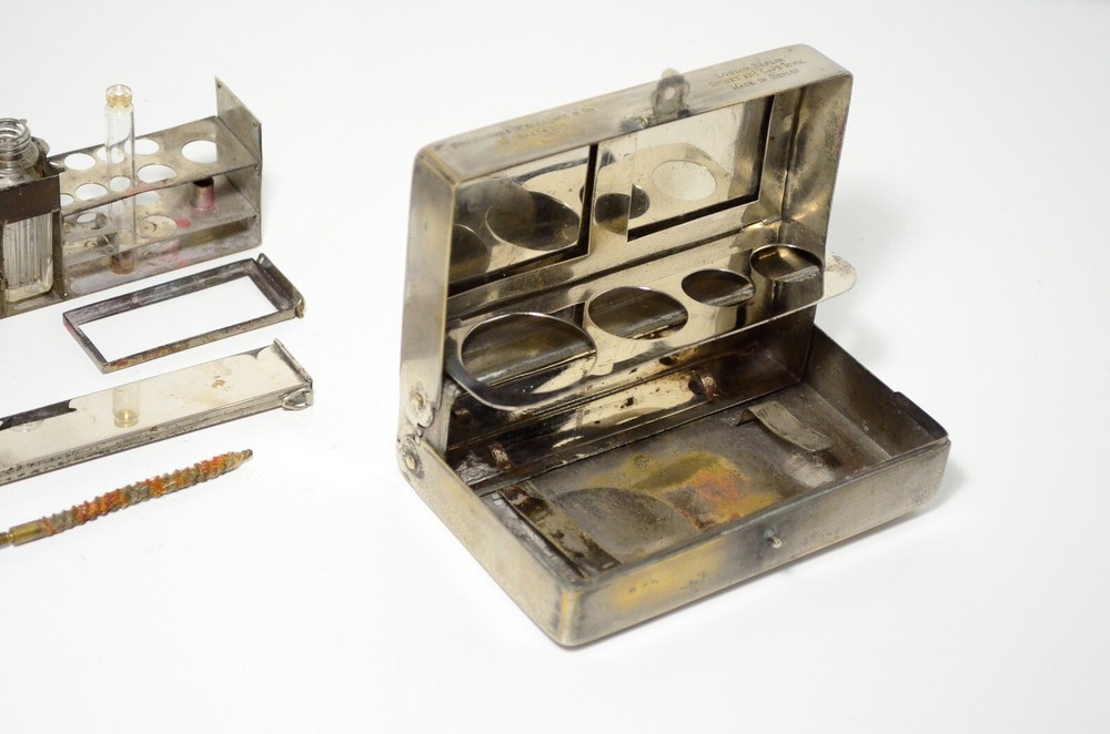 Burroughs Wellcome Pharmaceutical Field Bacteriological Test Case Set Antique
