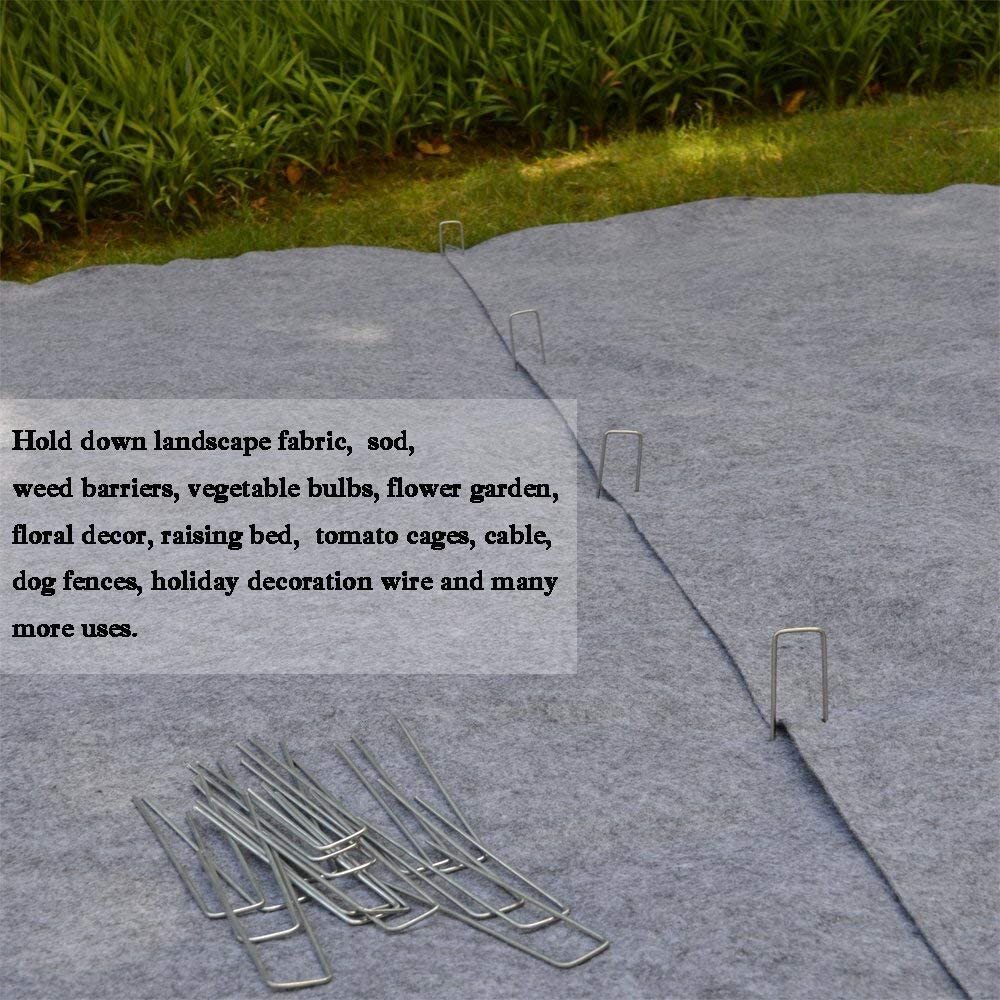 100/200/1000 PCS 6"Sturdy Landscape Staples SOD Garden Stakes Weed Barrier Pins