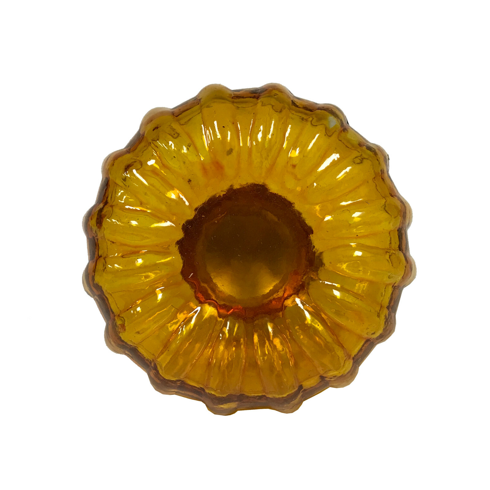 Amber Swirl Thick Glass Inkwell with Ink, Antique Vintage Style