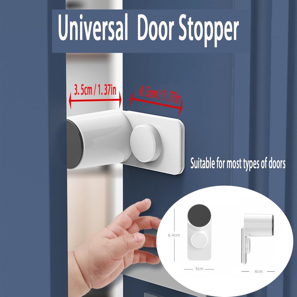 CMINGJ （4 Pack） Adjustable Door Guard Stop, slam 4 Pack, White