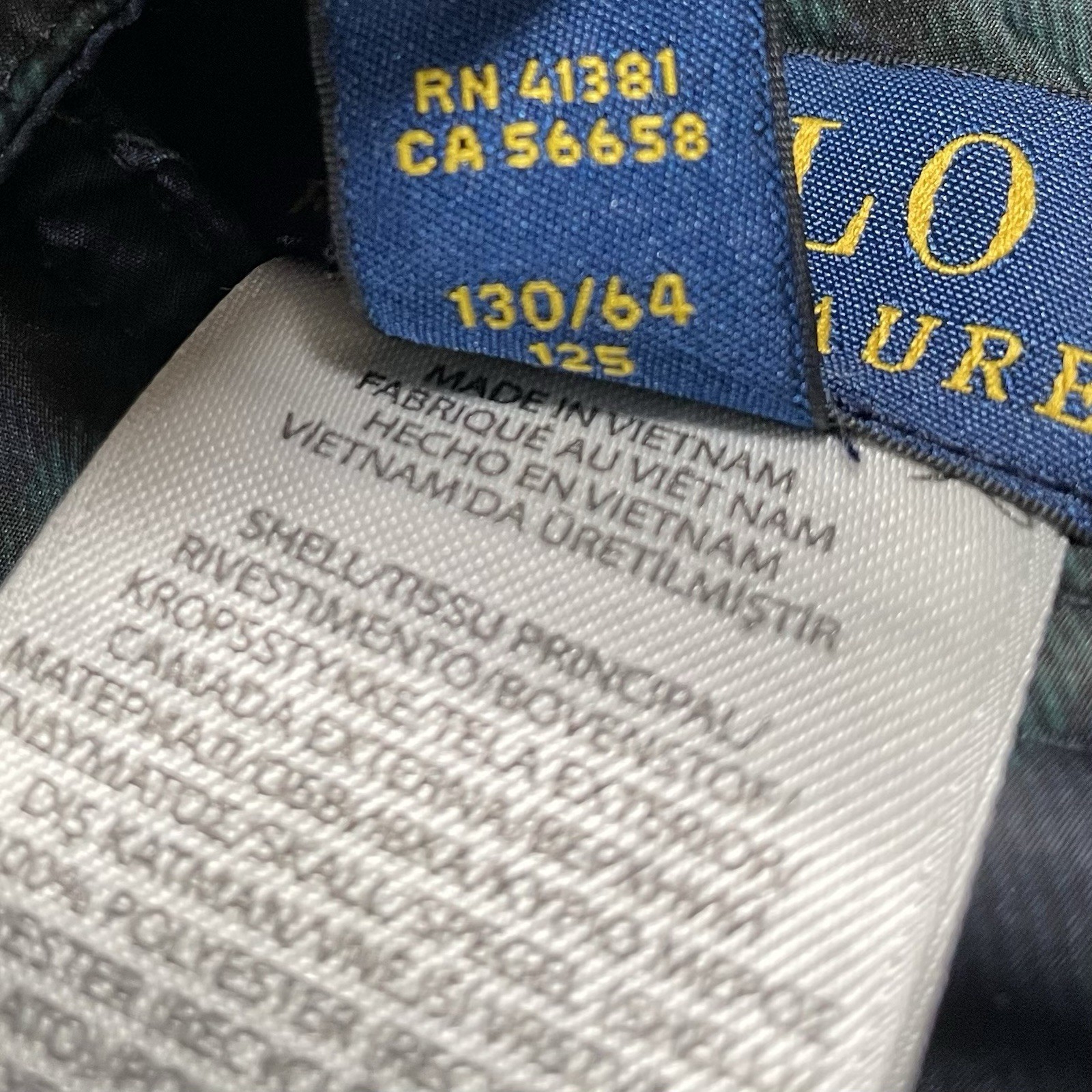 Polo Ralph Lauren Girls Kids 6X Reversible Quilted Plaid Jacket Snap Shield