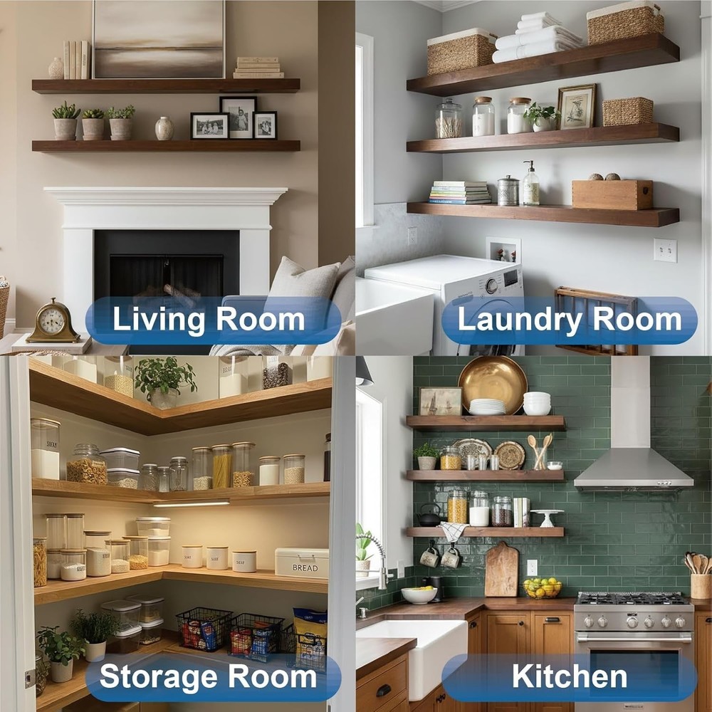 Durable 12-Pack Floating Shelf Brackets - 110 lb Capacity & Easy Install