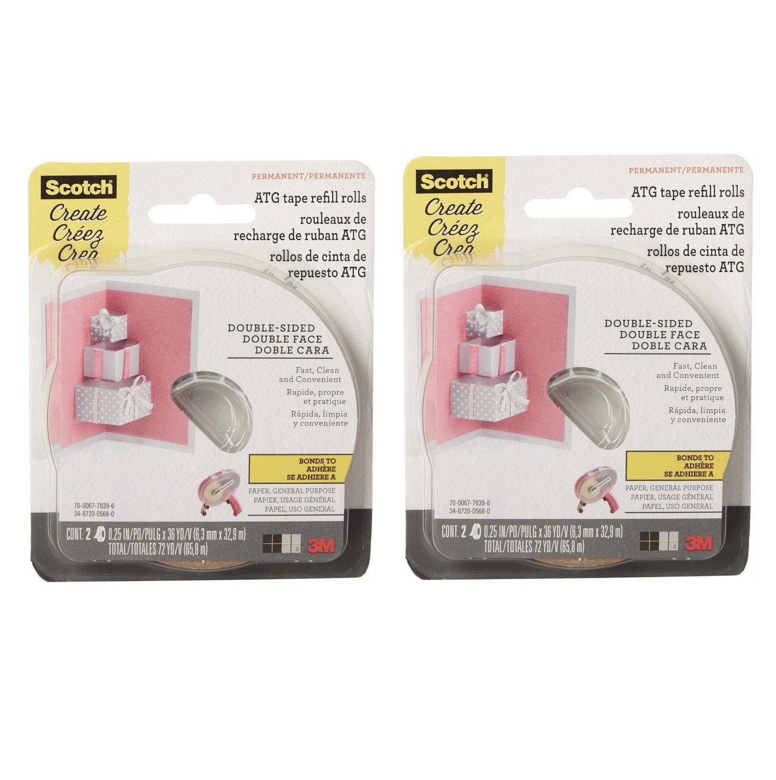 Scotch ATG REFILLS Advanced Tape Glider General Purpose 085-R .25X36 yd, 4 rolls