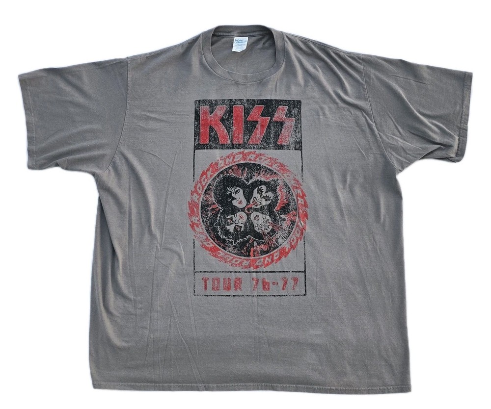 KISS Rock And Roll Over Tour 76-77 Graphic T-Shirt Port Authority Size 3XL