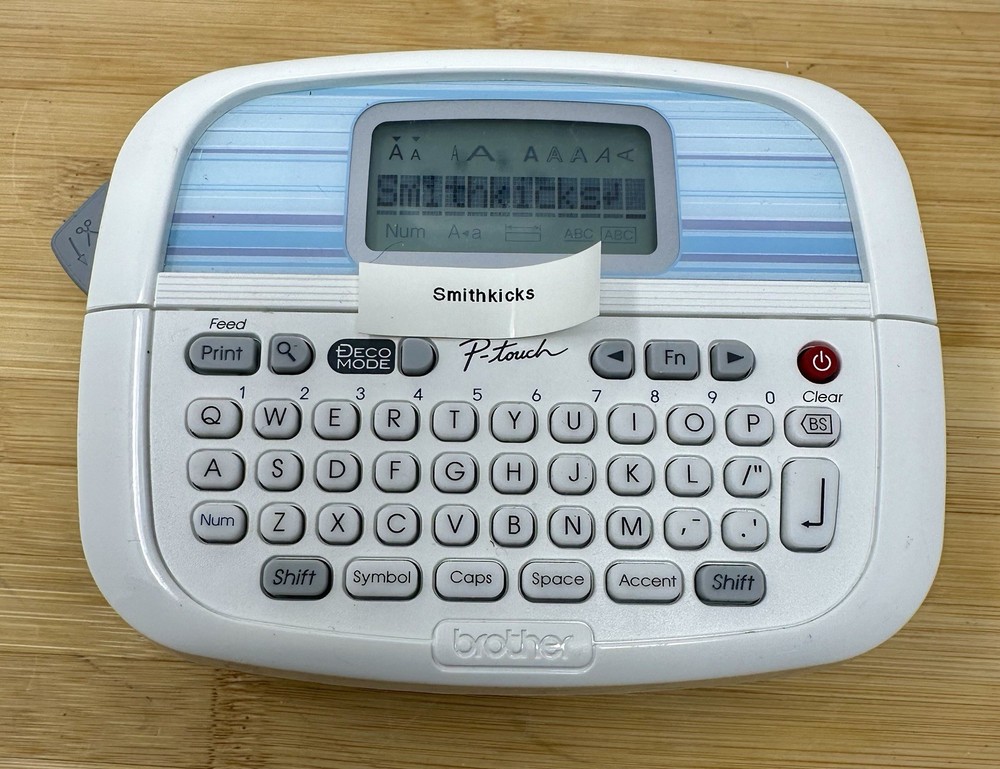 BROTHER P-Touch Thermal Label Maker Printer Model PT-90 Tested Working-White