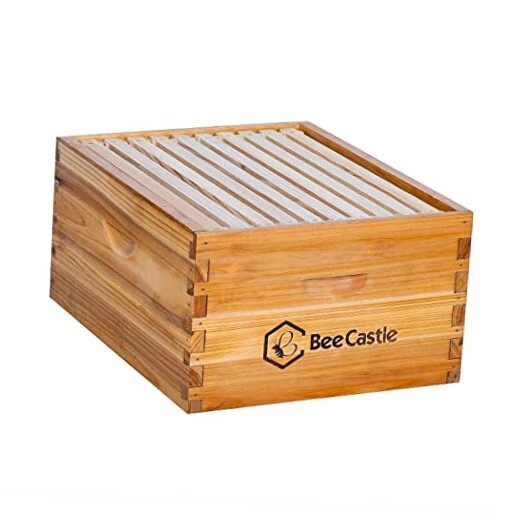 Heavy Wax Coated Unassembled Langstroth Deep/Brood Box with Frames 10 Frame