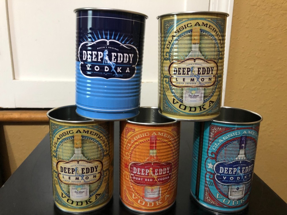 5 DEEP EDDY VODKA TIN CUP MAN CAVE DISPLAY LEMON 10 YEAR RUBY RED REGULAR