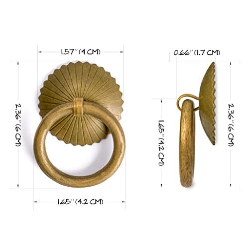 “Ring” Brass Pulls - Set of 2, 2.4" Medium