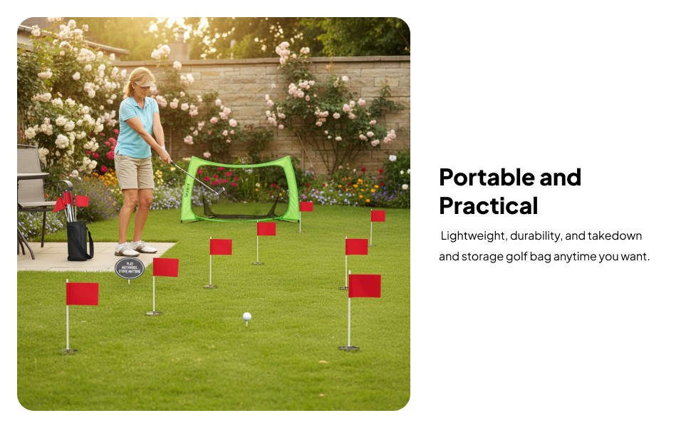 Golf Flagstick Mini Golf Flag Hole Cup Set Yard Practice