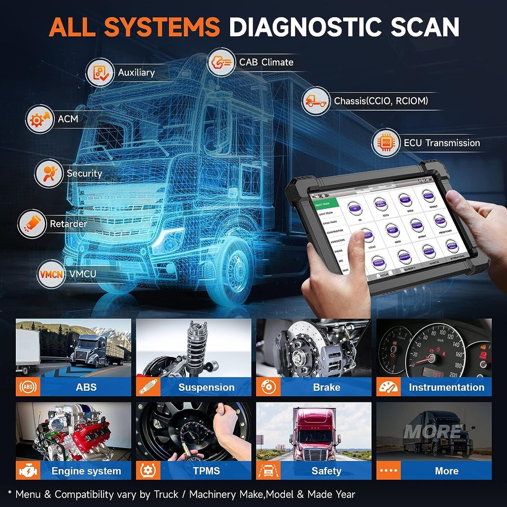 ANCEL X7HD Heavy Duty Truck Diagnostic Scanner DPF Regen Tool OBD2 Code Reader