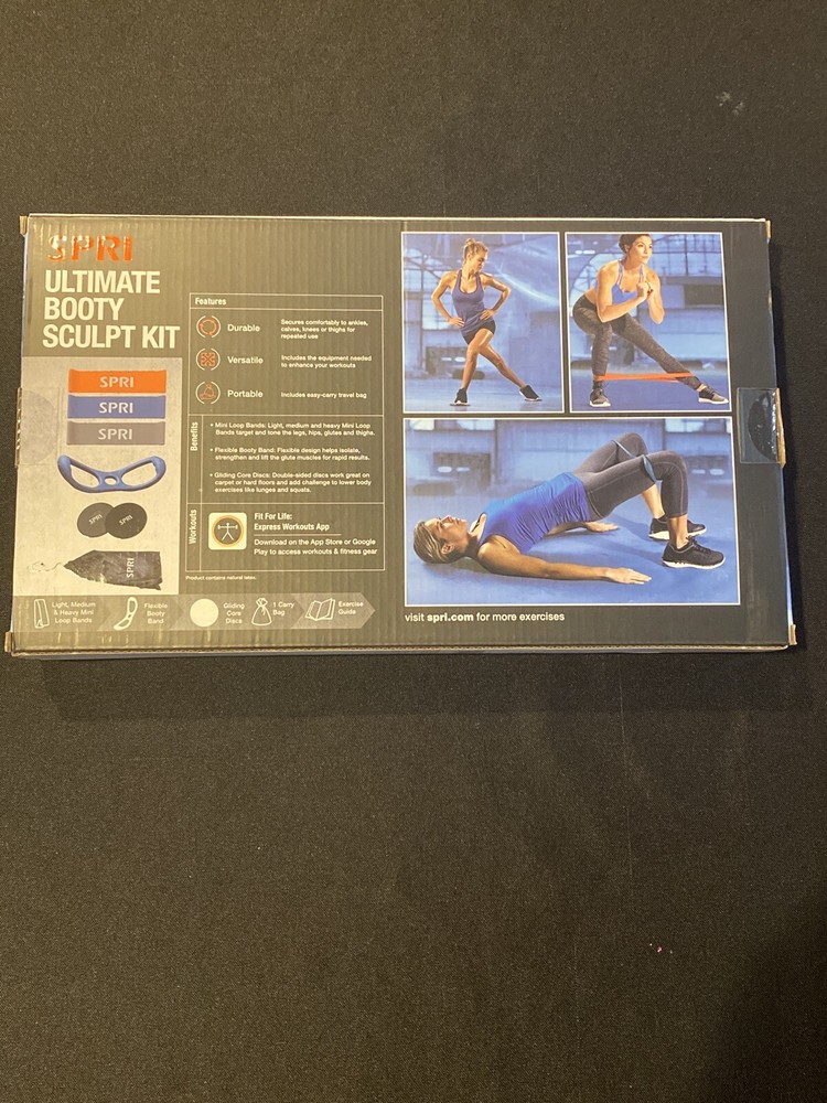 ULTIMATE BOOTY SCULPT KIT BOOTY BAND LOOP BANDS CORE DISCS & BAG NEW IN BOX