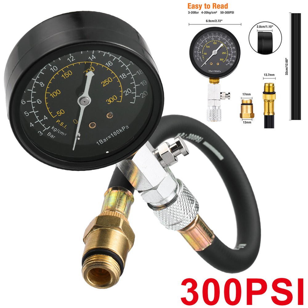 Engine Compression Tester Testing Gauge Gage Check Test Tool Kit Diagnostic USA