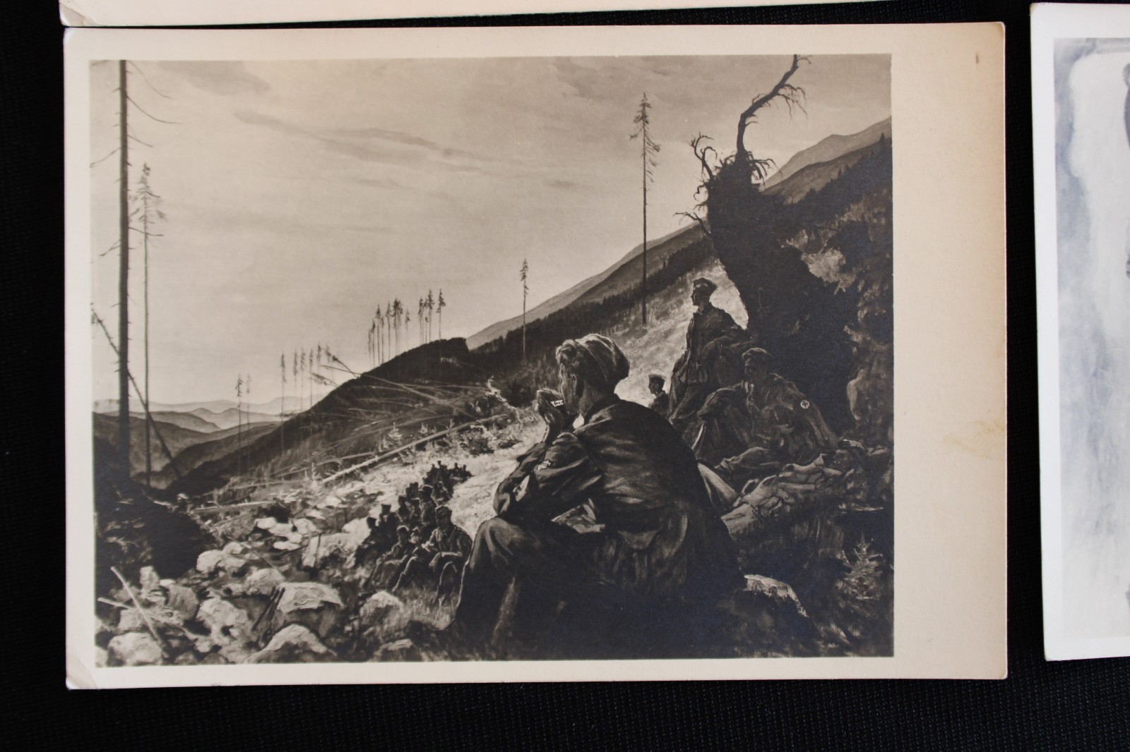 LOT OF 4 UNUSED WWII GERMAN MILITARY POSTCARDS