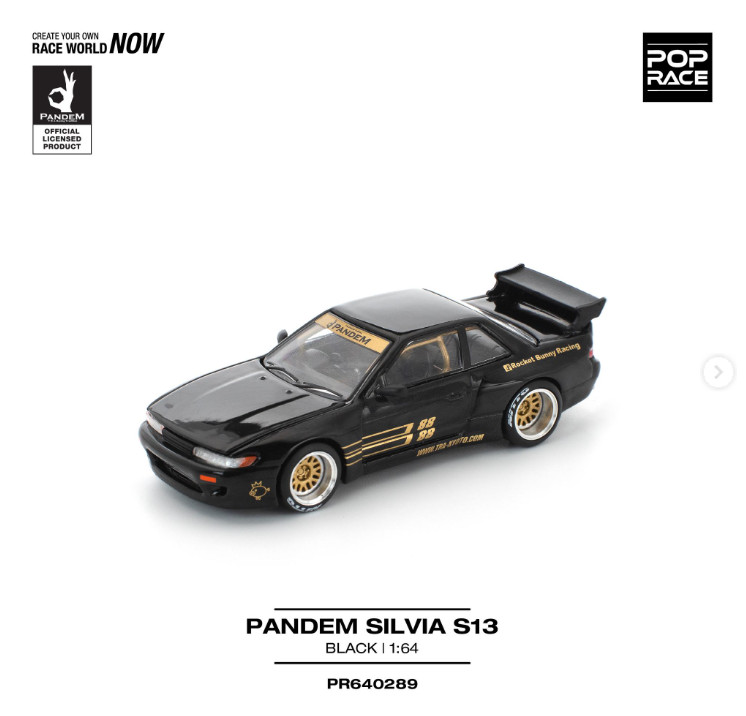 Pop Race Pandem Silvia S13 Black 640289 1/64