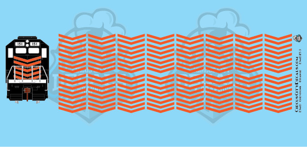 EMD Chevrons GP SD Orange Style 5 HO Scale Decals