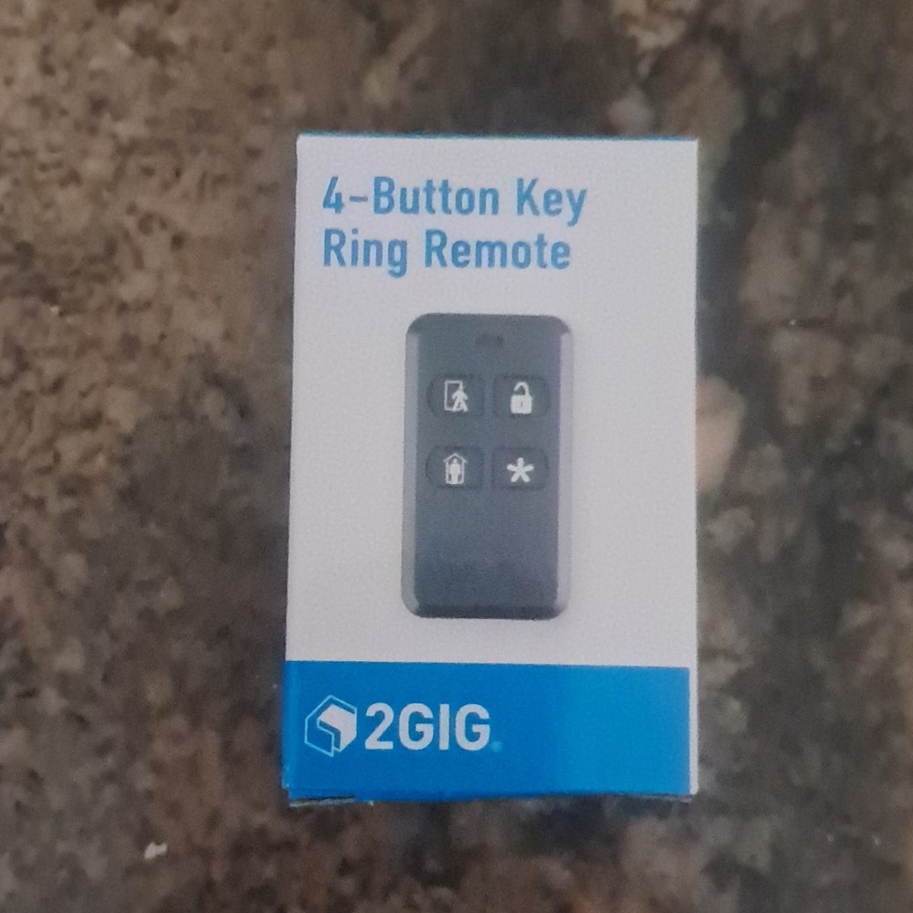 2GIG 4-Button Remote Control Key Ring 2GIG-KEY2-345 Black
