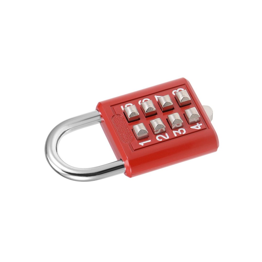 8-Digit Combination Padlock Push Button Lock for Locker Cabinet Red 2Pcs