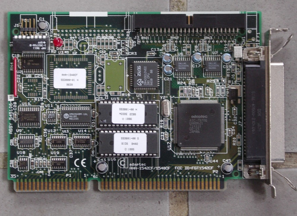 Adaptec AHA-1540-CF 50pin 16bit SCSI ISA Controller working pull