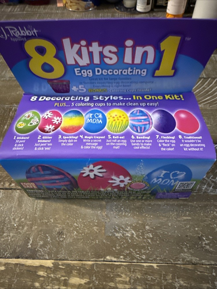 RJ Rabbit 8 Kits In 1 Egg Decorating Kit