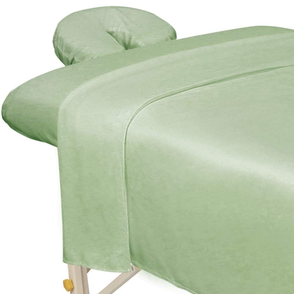 Sage Microfiber 3 Piece Massage Sheet Set Soft Durable Stain Resistant