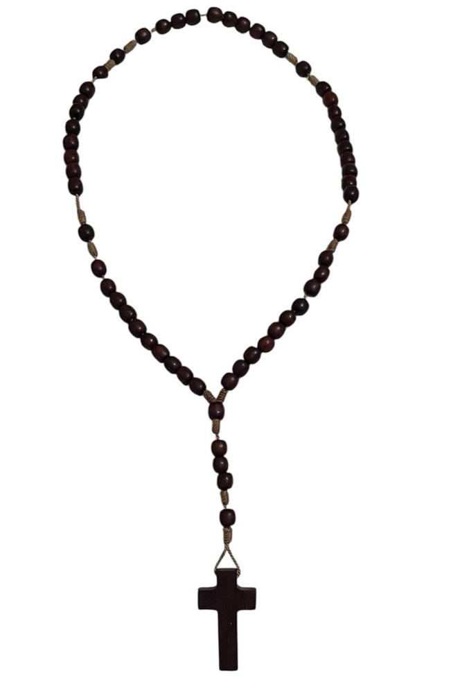 Jacaranda Wood Beads Knotted String Blessed Rosary