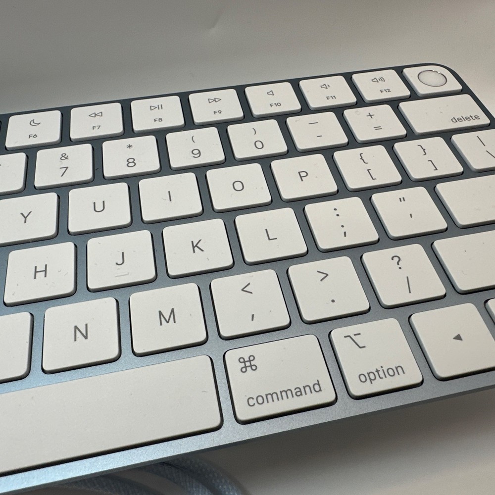 Apple Magic Keyboard with Touch ID Model A2449 Blue Frame White Keys