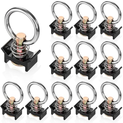 12 Pack Single Stud Fitting for L Track, L Track Tie Down O Ring, L Track