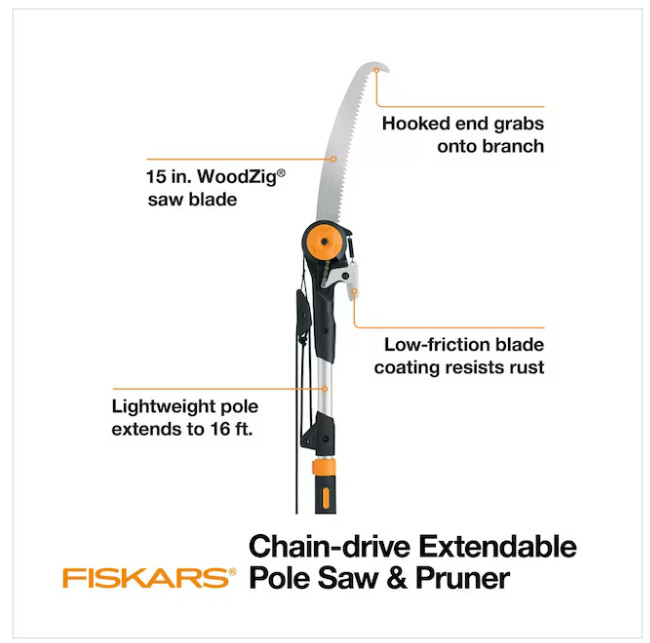 Fiskars 16-ft Fiberglass Pole Pruner