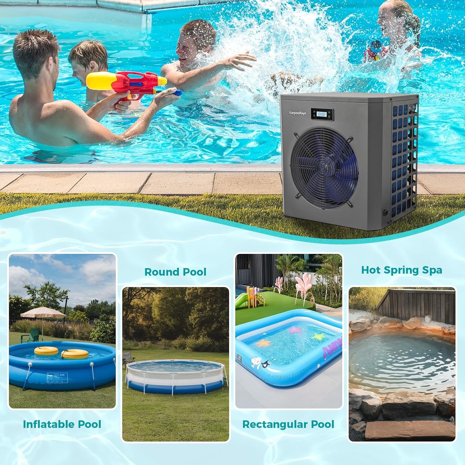16000BTU Pool Heat Pump for Swimming Pool & Spa Heater