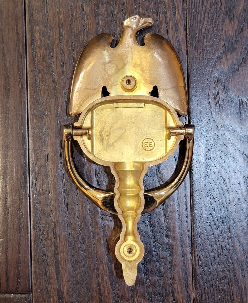 DOOR KNOCKER Solid Brass AMERICAN EAGLE 1970's EB 8" x 4" VINTAGE Baldwin