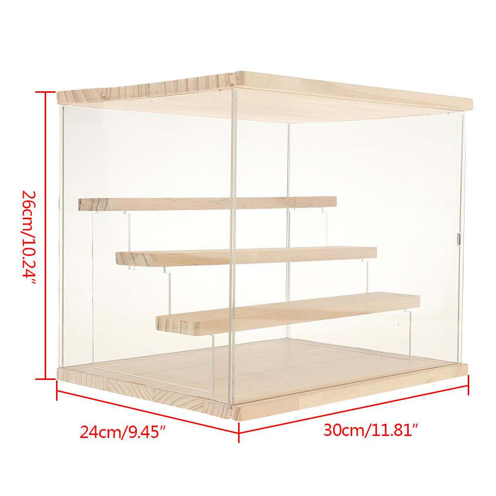 4 Layer Stairs Acrylic Display Case Clear Box Showcase Storage Box Dust-proof