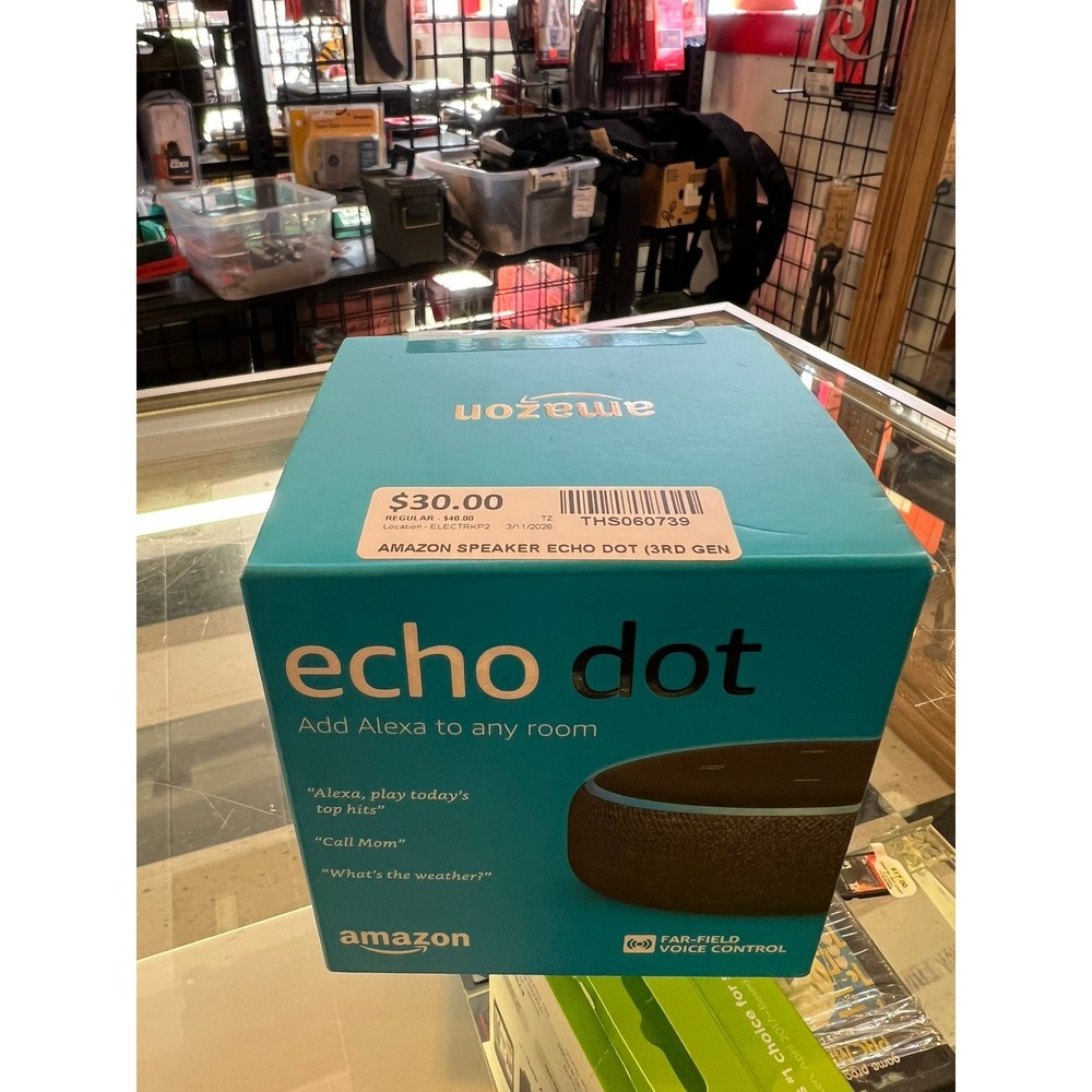 Amazon Echo Dot 3rd Gen Smart Speaker w/ Alexa Charcoal Bluetooth