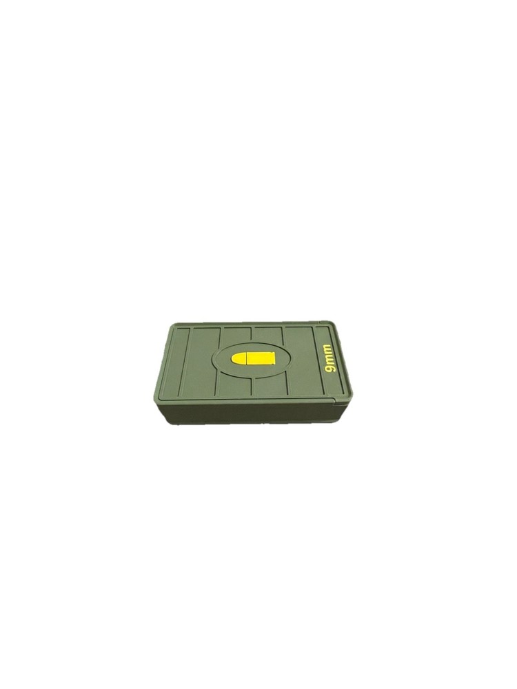 Green stackable 9mm Luger Handgun Ammunition Box 50 Round Capacity
