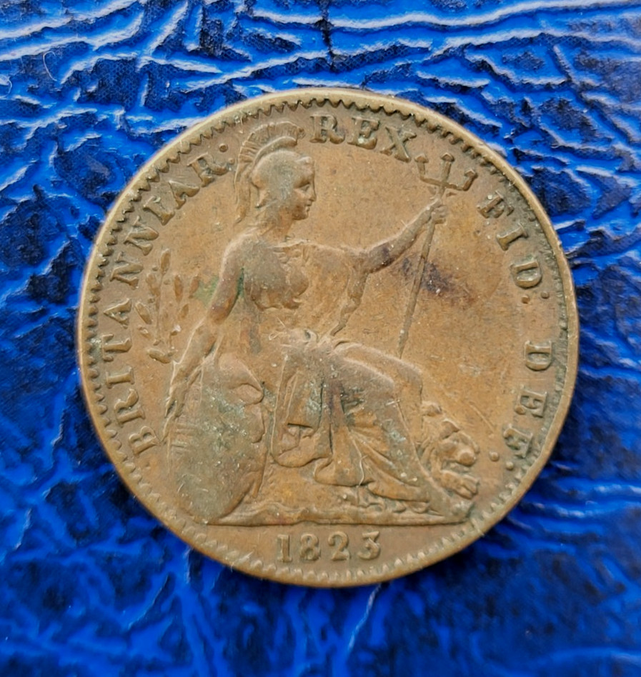 1823 Great Britain Farthing, George IIII Copper