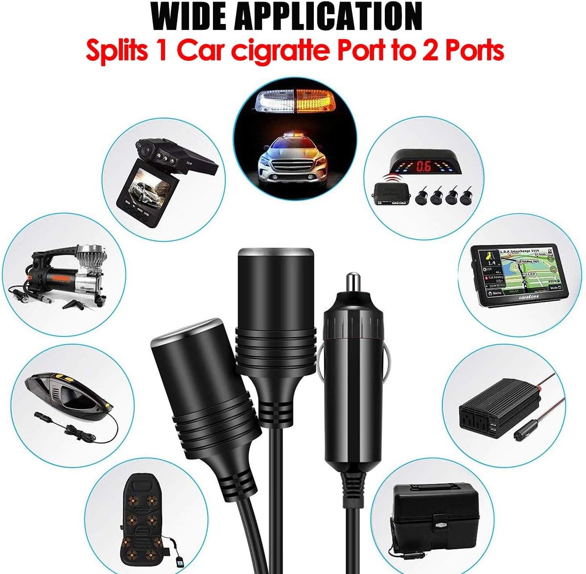 Dual Car Cigarette Lighter Splitter Charger Lot Socket Adapter 12v Auto Outlet