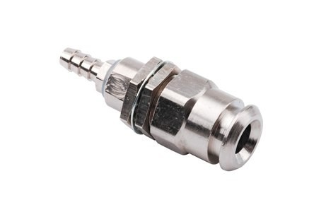 DCI PANEL MOUNT 10-32 COUPLER W/ SHUT OFF PLATED