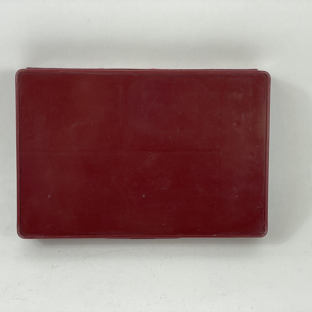 Vintage Bernina Sewing Accessory Box Case Red Needles Ruler