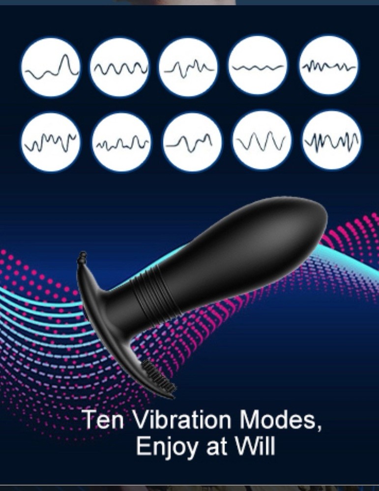 Small Anal Plug Mobile App and Remote Control Electric Butt Plug 10 Modes Black