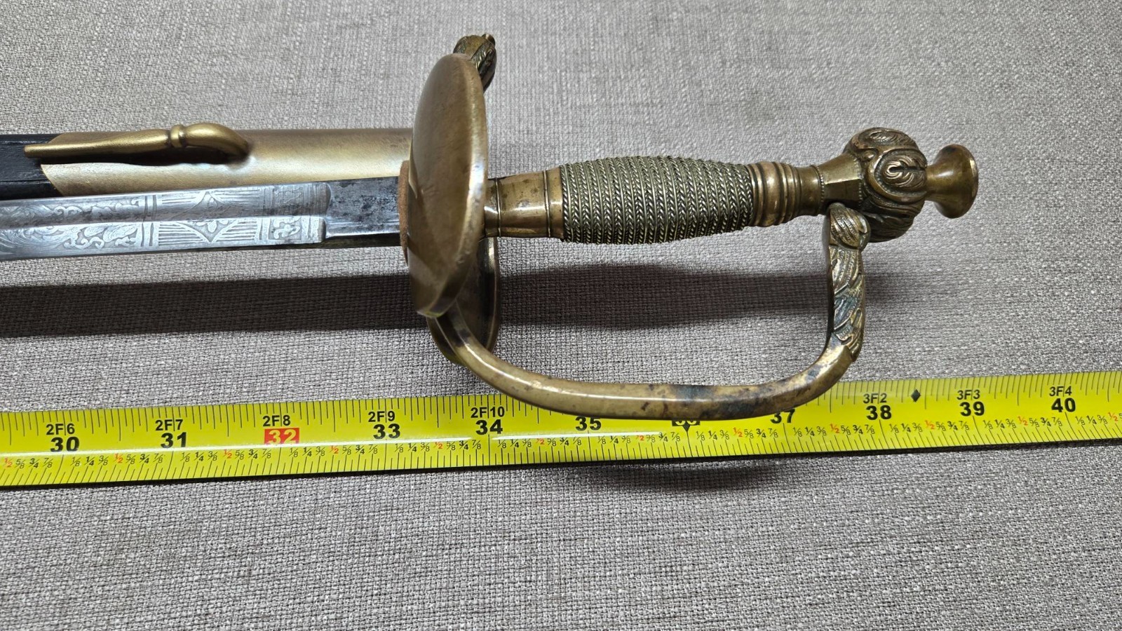 IMPERIAL GERMANY / PRUSSIAN ENGRAVED OFFICER’S COURT SWORD - PRE WW1 - 1800'S