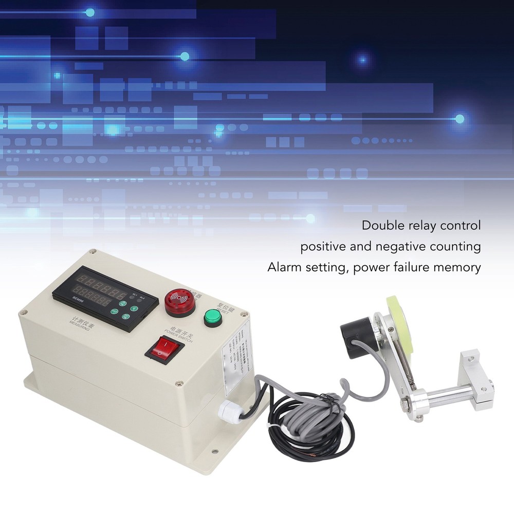 Digital Yard Meter Counter With Spring Bracket 6 Digit Roller Cable Wheel New