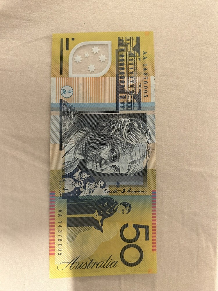 2014 AA14 first   Prefix $50 Dollars Note  AA14051041